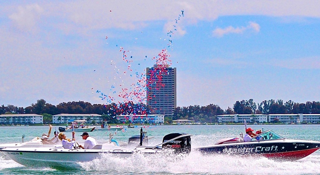 Red, White, and Blue Confetti Cannons at Sarasota Ski-A-Rees