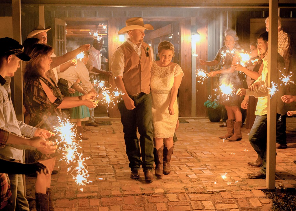 Amy &amp; Tye's Heart Sparkler Exit | Photo by Cornerstone Photo Services