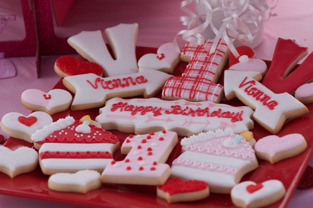 Valentines Day birthday cookies