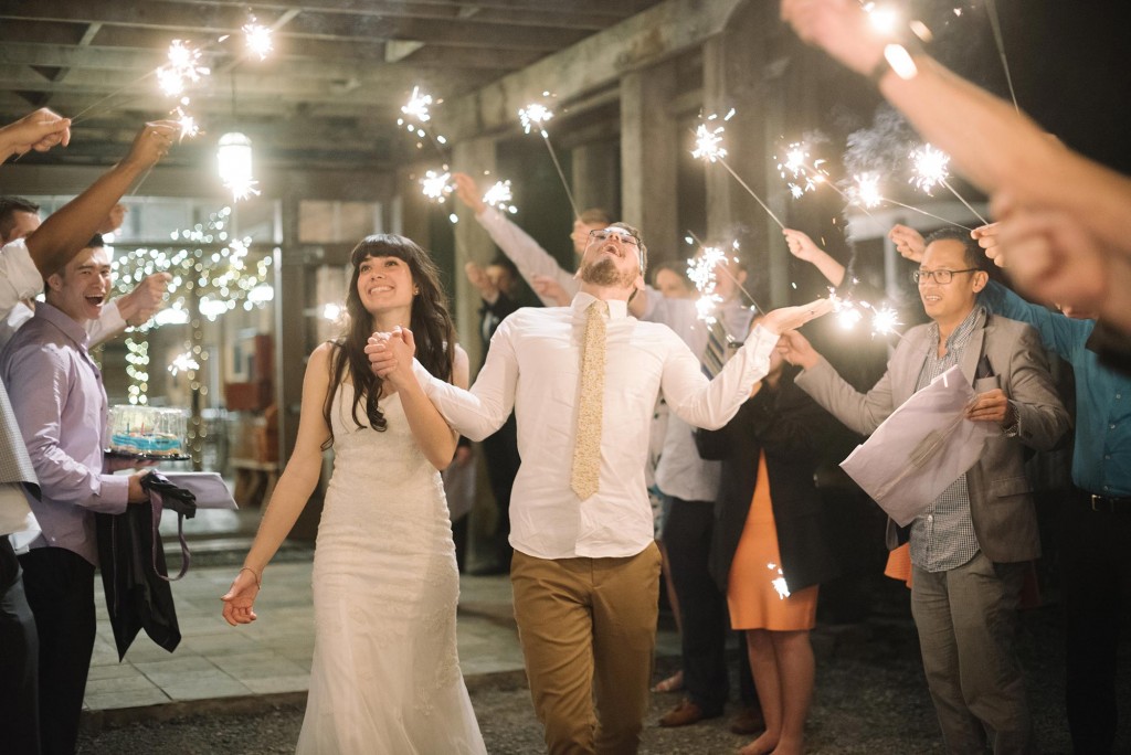 Tom & Rachel's Wedding Sparkler Send-Off | Photo by Karyn Johnson Photography