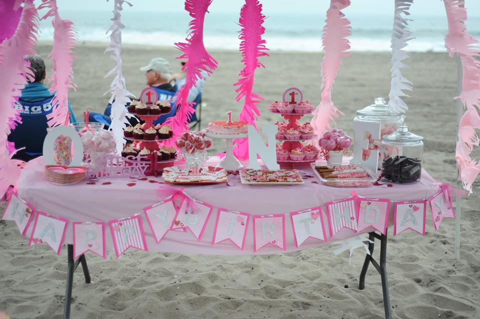Beach party dessert table