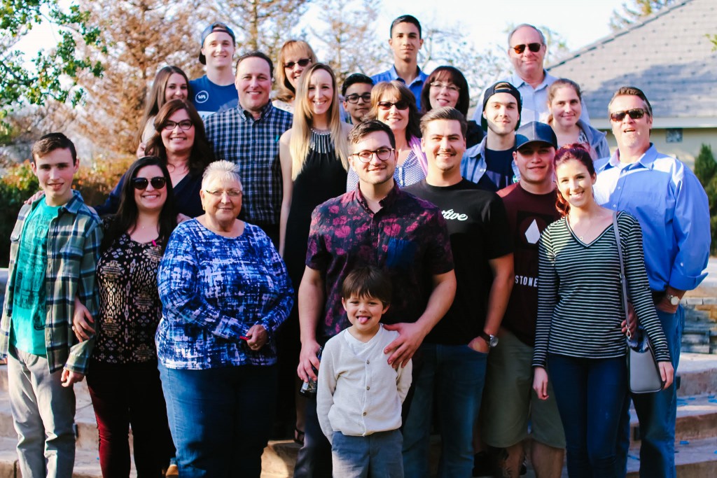 Gender reveal crowd