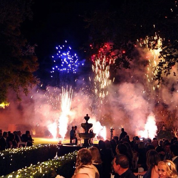 Fireworks at a 4th of July wedding