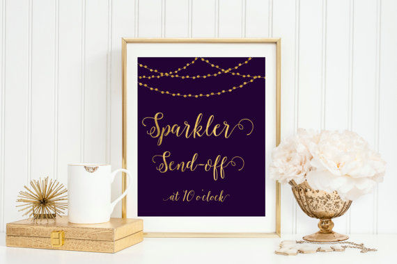 Sparkler sendoff printable sign.