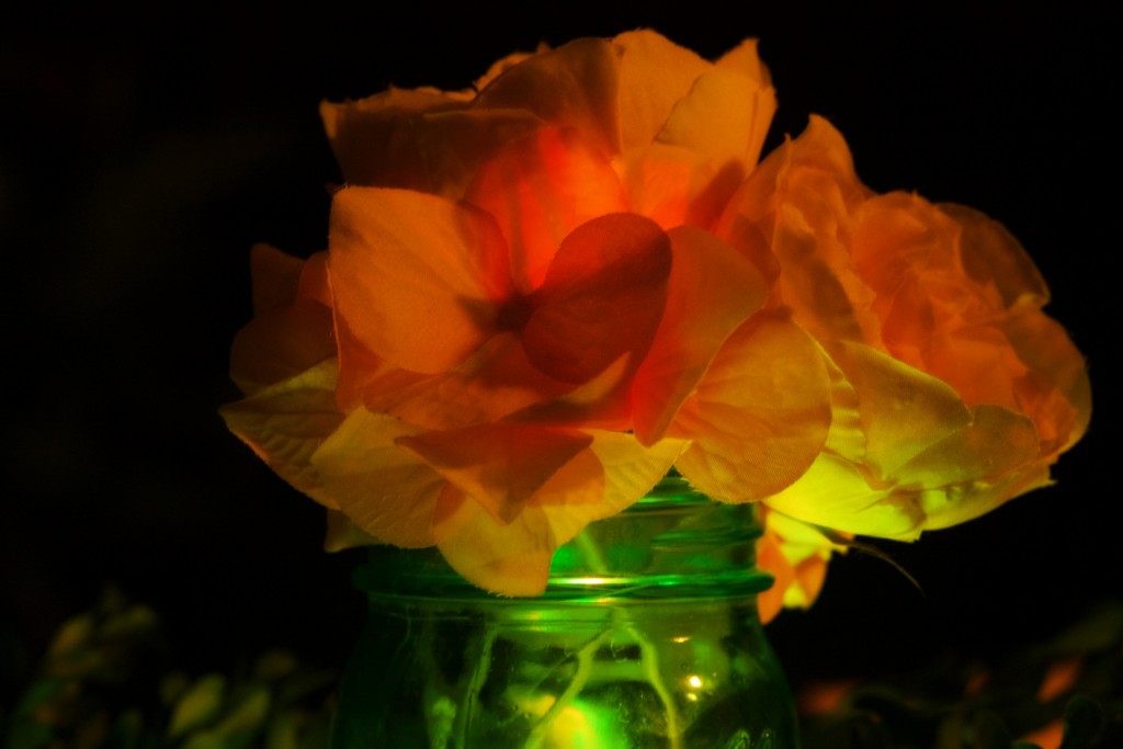 LED ice cubes to bring out bold colors in centerpieces