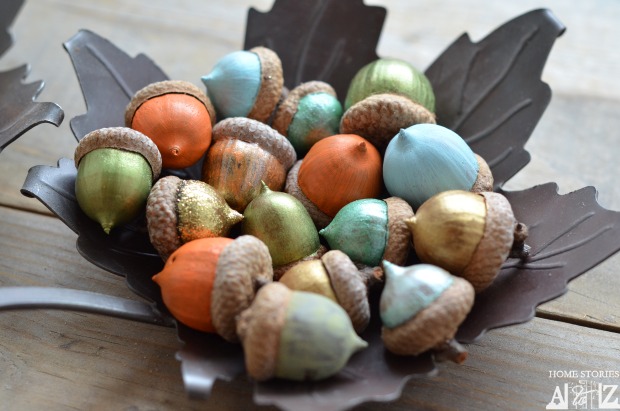 Painted acorns