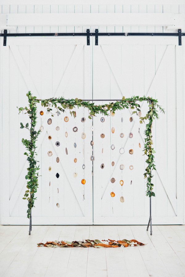 Agate Slice Ceremony Backdrop by JuneBug Weddings