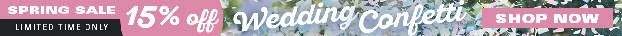 15% off select confetti cannons during our Spring Wedding Confetti Sale!