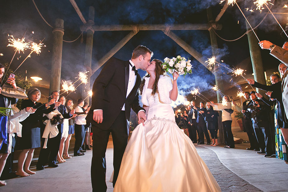 Wedding sparkler exit using off-camera lighting