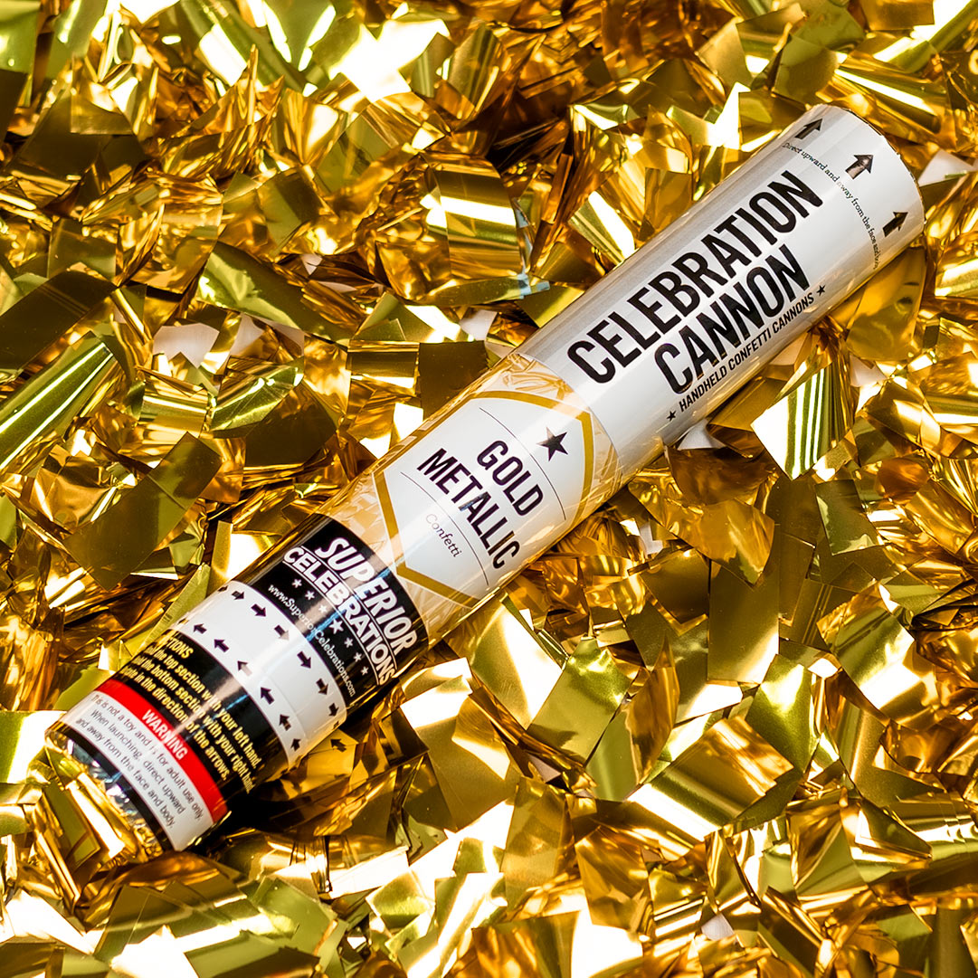 Gold Metallic Confetti Cannon Superior Celebrations
